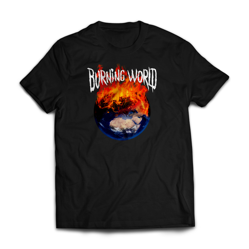 T-SHIRT BURNING WORLD NOIR